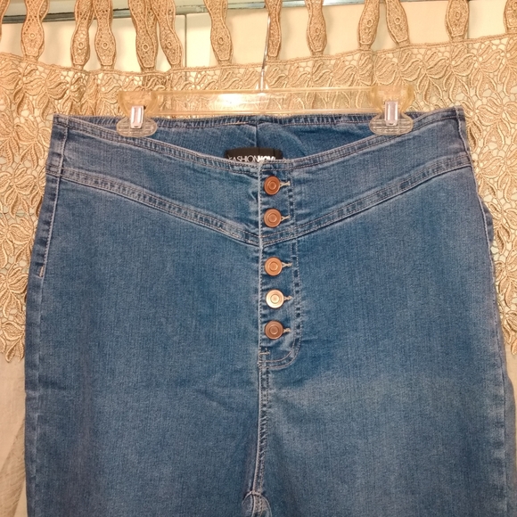 NWOT🔥 Fashion Nova High Waisted 5 Button Fly Skinny Jeans Women's Size 16 - Picture 3 of 6